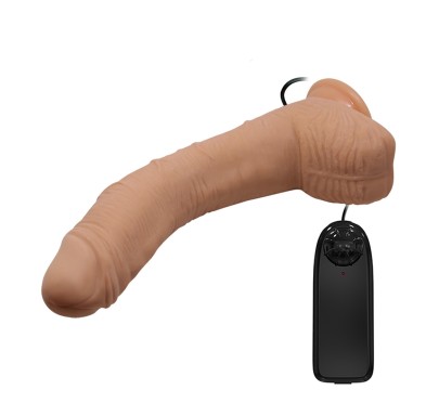 Dildo zakrzywiony penis przyssawka pilot 28 cm